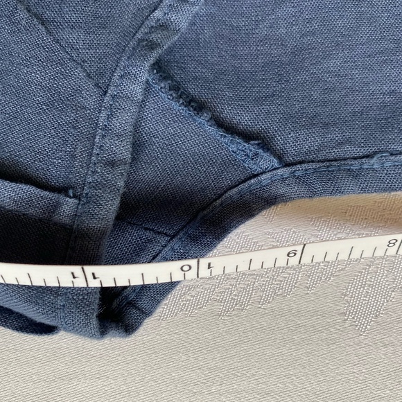 NAVY BLUE LONG 100% LINEN TUNIC / DRESS. Sz M. BOHO/LAGENLOOK. MADE IN ITALY - Picture 9 of 15